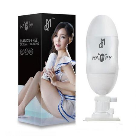 Âm đạo giả có đế hít tường 2 đầu Happy rung xoay 180 độ