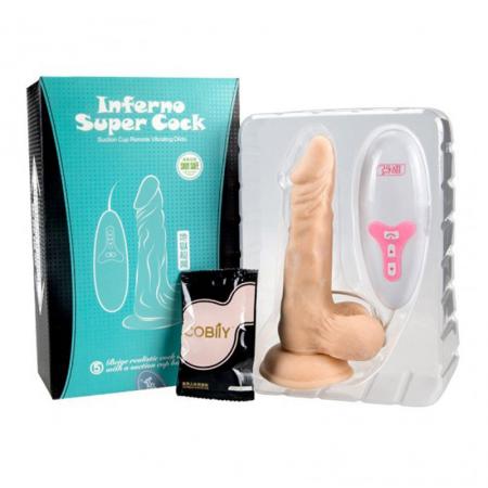 Dương vật giả có đế hít tường Inferno Supper Cock rung coay 7 chế độ