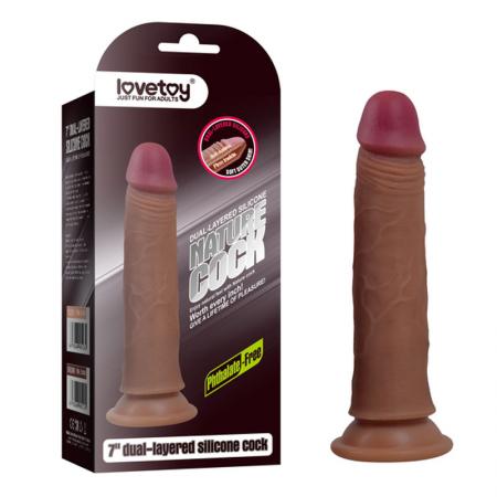 Dương vật giả có đế hít tường Lovetoy Nature Cock 7 inch da đen