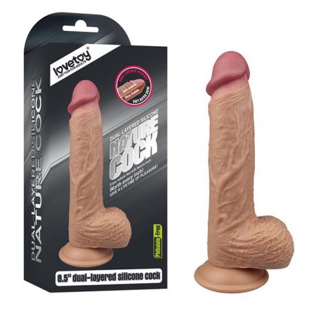 Dương vật giả có đế hít tường Lovetoy Nature Cock 8.5 inch da nâu
