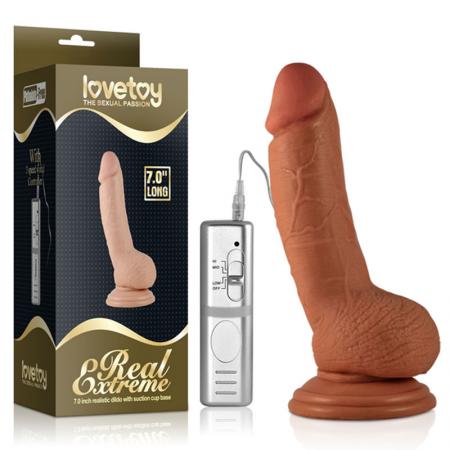 Dương vật giả silicon rung hít tường Lovetoy Real Extreme 7.0 inch