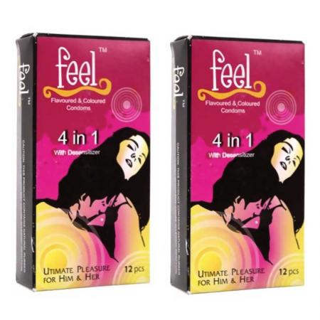 Hộp bao cao su gân gai Feel 4 in 1 12 chiếc