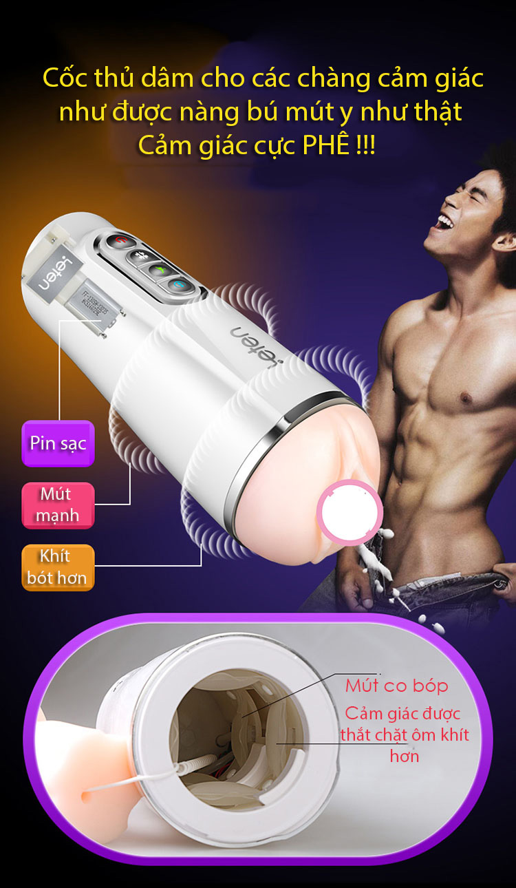 Thông tin Cốc thủ dâm bú mút tự động cầm tay Leten cao cấp giá rẻ