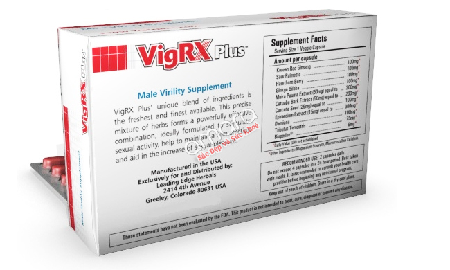  Đại lý Thuốc tăng kích thước cậu nhỏ VigRX Plus mới nhất