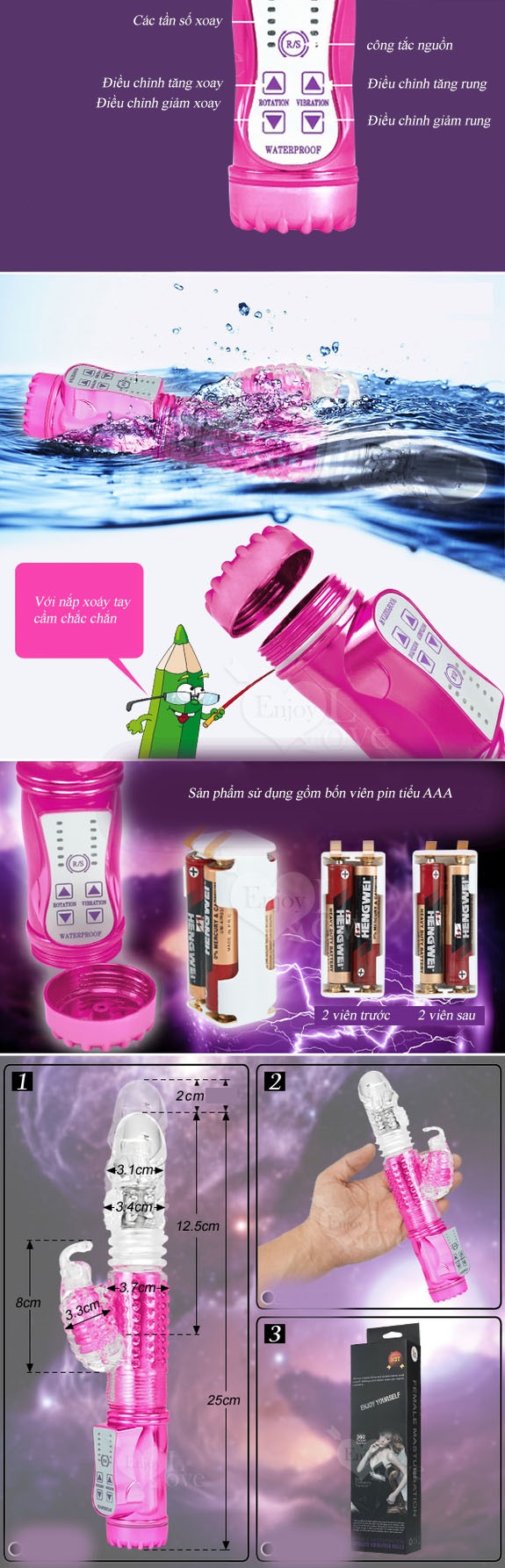 Bỏ sỉ Dương vật giả rung thụt mạ kim chính hãng