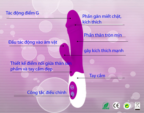 Đại lý Cây rung kích thích điểm G Pretty Love tím cao cấp loại tốt