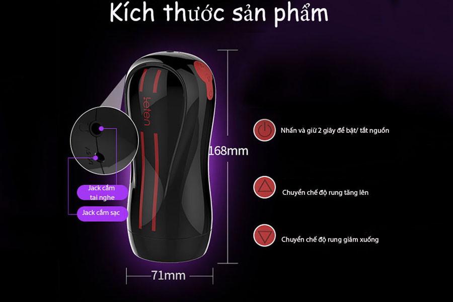 Review Âm đạo giả rung phát âm thanh cao cấp Leten hàng xách tay