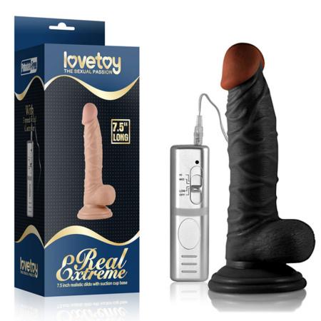 Dương vật giả rung hít tường Lovetoy Real Extreme dài 7.5 inch siêu mềm
