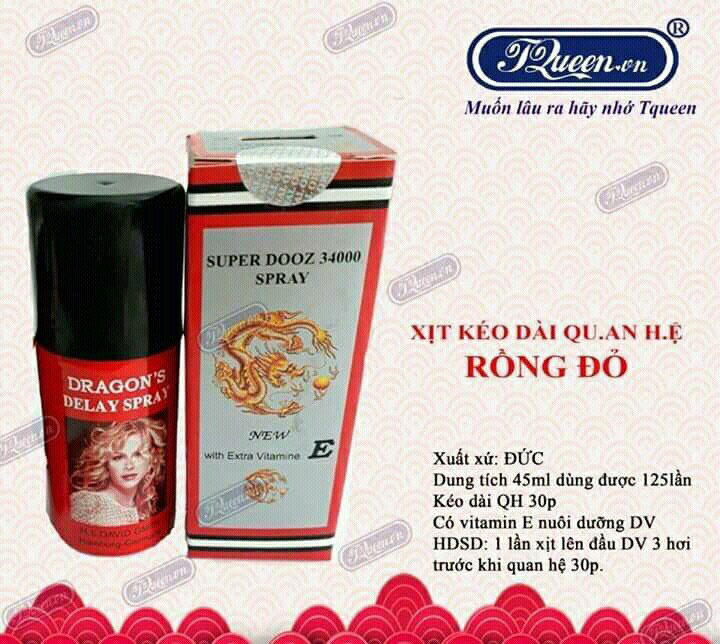  Bỏ sỉ Chai xịt chống xuất tinh sớm rồng đỏ Super Dooz 34000 Spray mới nhất